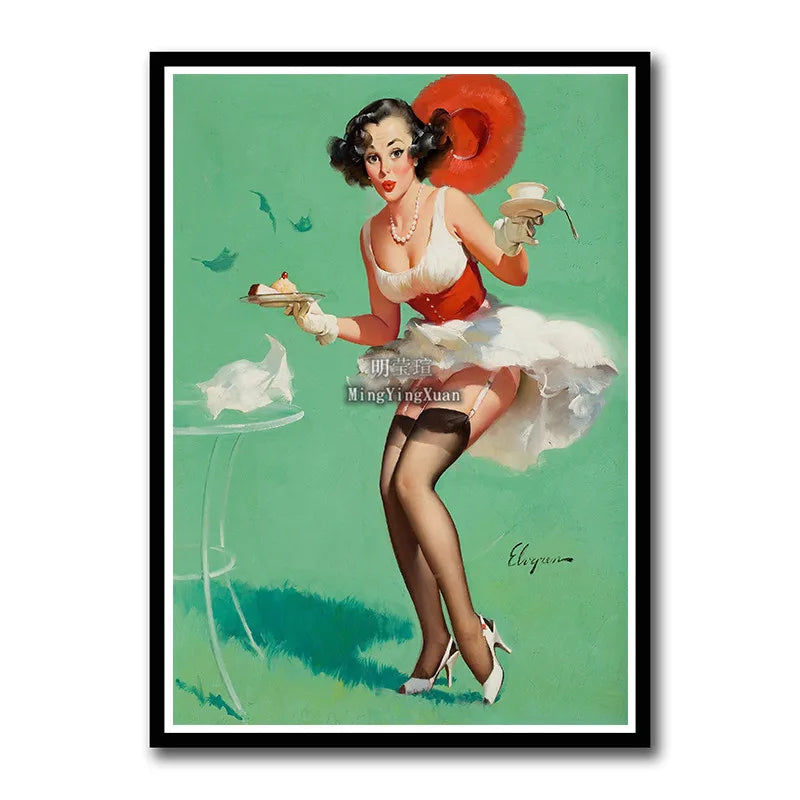 WWII Retro Girl Movie Poster – Vintage Wall Art Home Decor Retro Wall Poster Axl 7 30x20cm