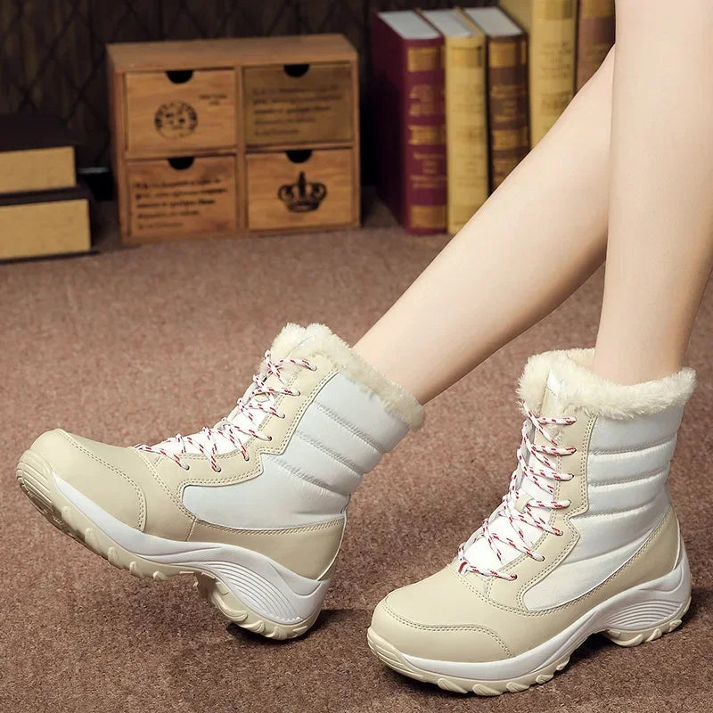 Women's Waterproof Plush Wedge Ankle Snow Boots – Winter 2025 Winter Ankle Boots Axl
