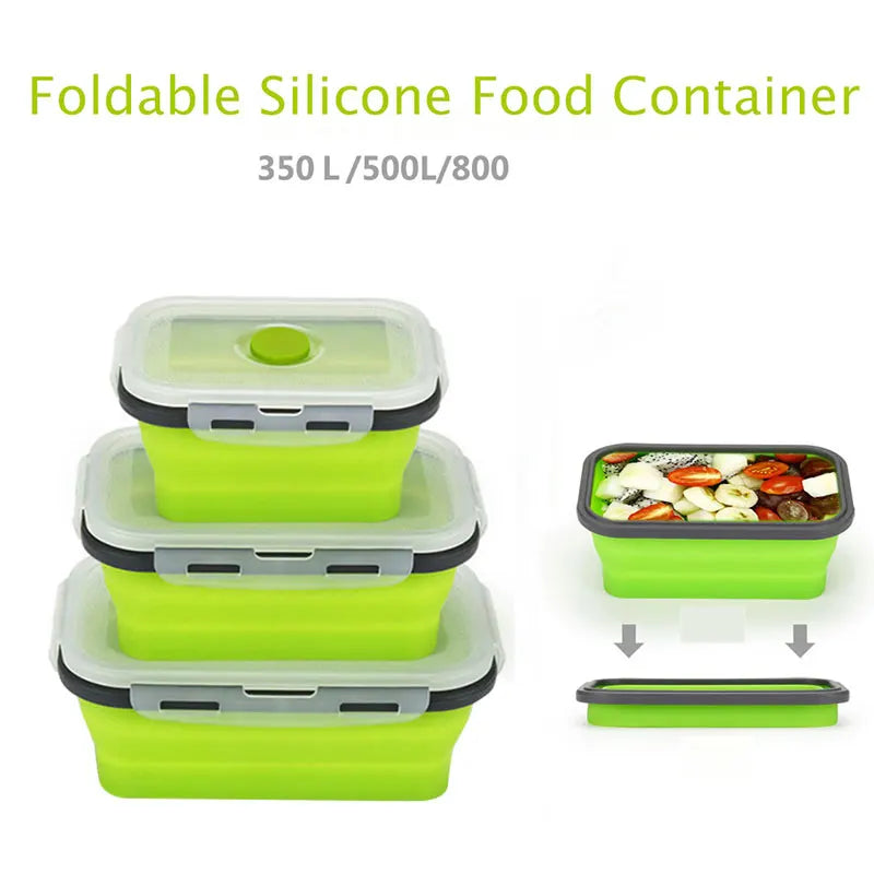 PGY Collapsible Silicone Lunch Box – BPA Free & Leakproof Silicone Lunch Box Axl