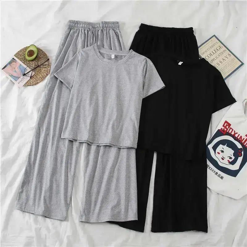 Women's 2-Piece Loose Pajama Set – Casual Short Sleeve Sleepwear Women's Pajama Set Axl