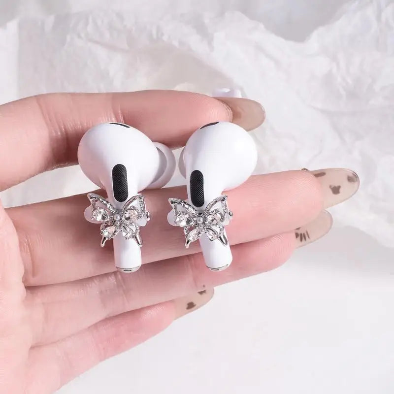 Rhinestone Earphone Charms – Decorative Earbud Clips (1 Pair) Earbud Decoration Clips Axl