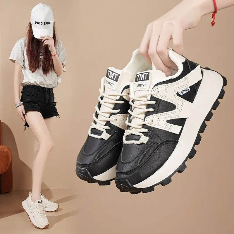 Women's Platform Dad Sneakers – Korean Style Casual Shoes Platform Sneakers Axl