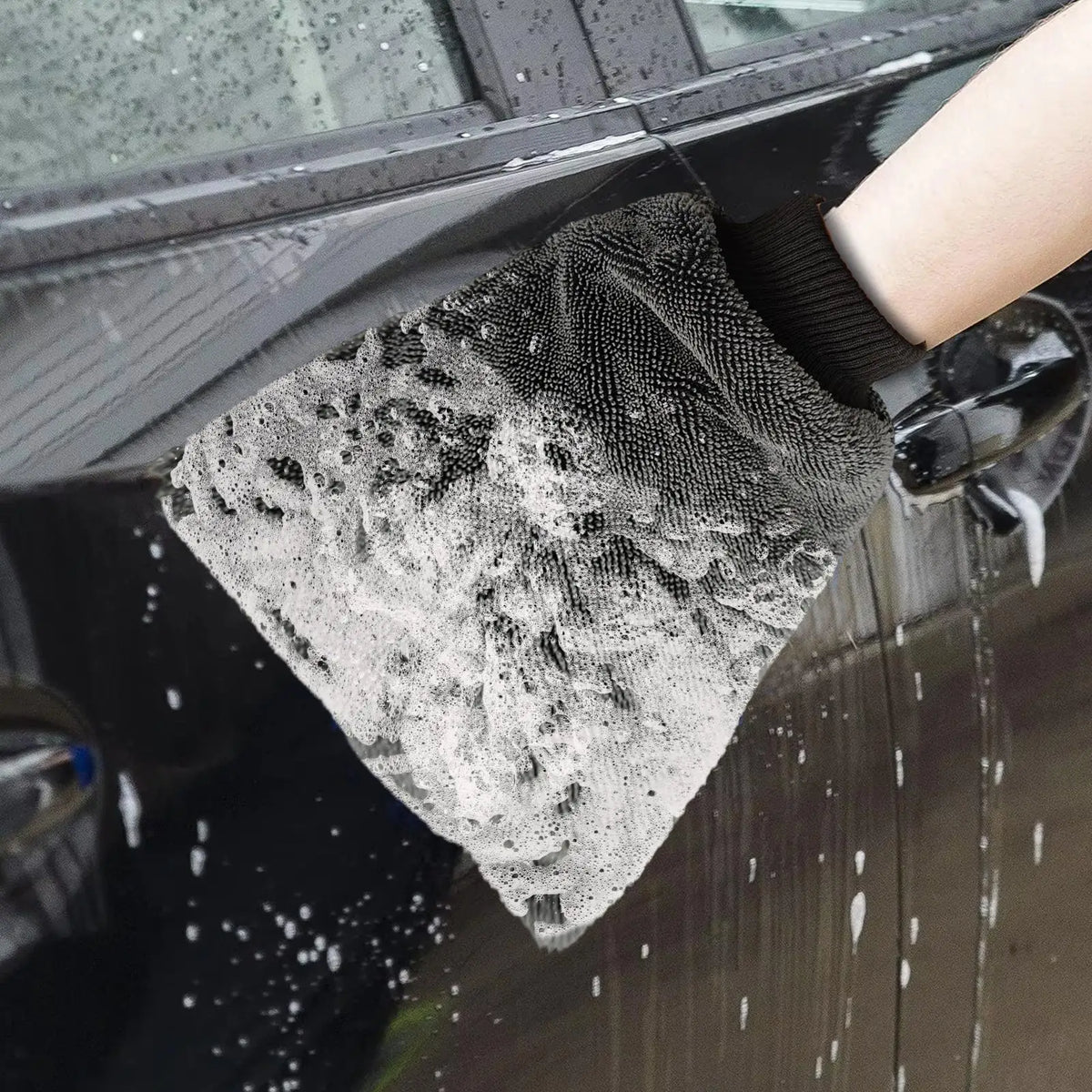 Microfiber Car Wash Mitt – Absorbent Glove for Auto, SUV & RV Car Wash Mitt Axl
