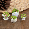 4-Pack Dollhouse Miniature Bonsai Flower Pots | 1:12 Scale Dollhouse Accessories Axl 4pcs