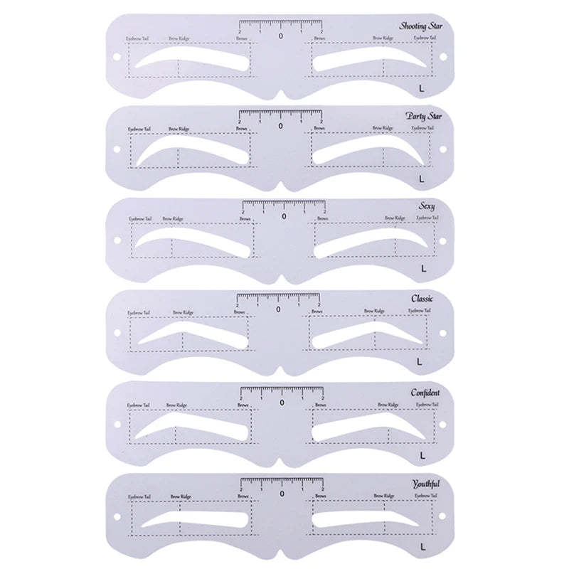6-Piece Reusable Eyebrow Stencil Kit – Brow Shaping Templates Eyebrow Stencil Kit Axl L