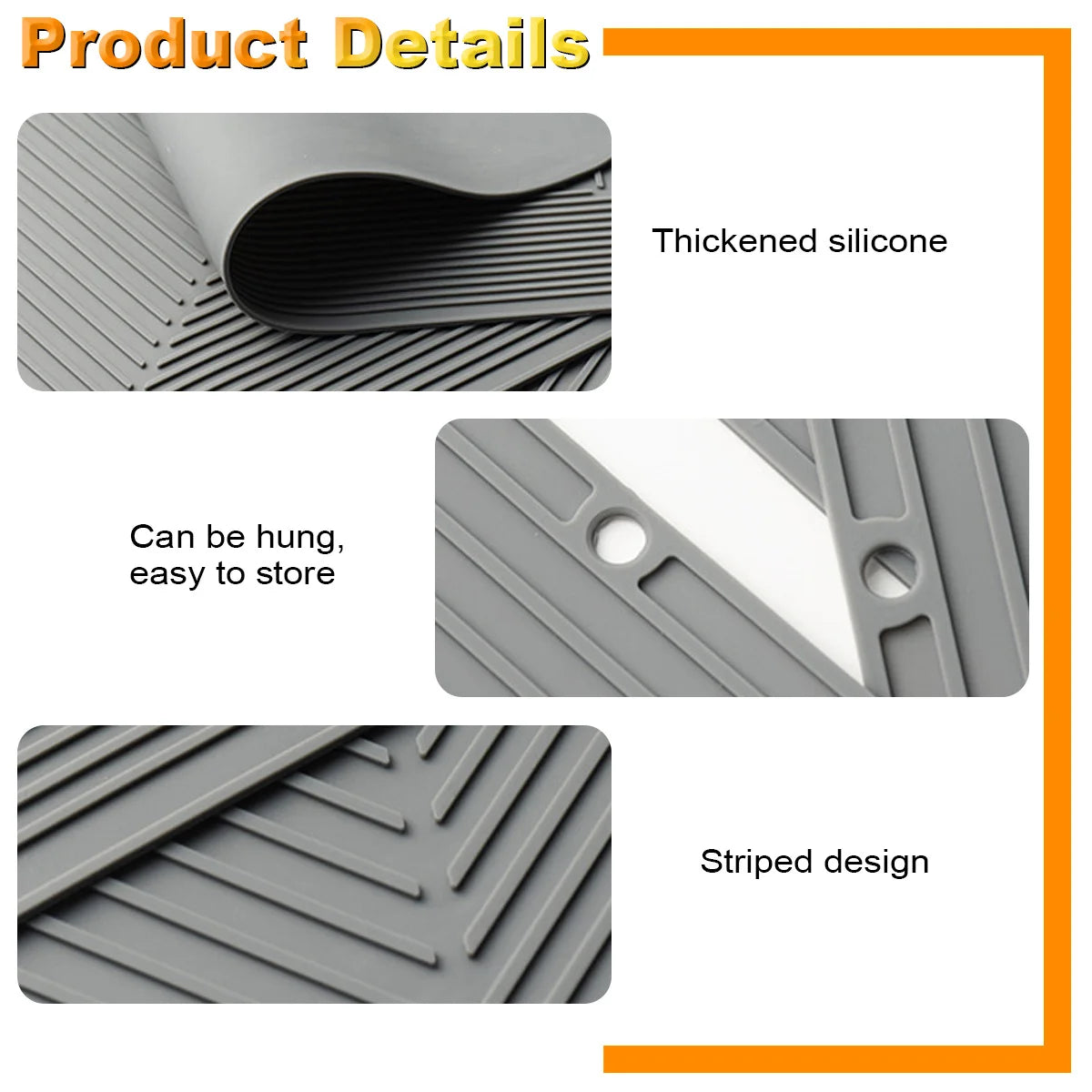 Leeseph Silicone Sink Pad – Non-Slip Heat Resistant Drying Mat Silicone Drying Mat Axl