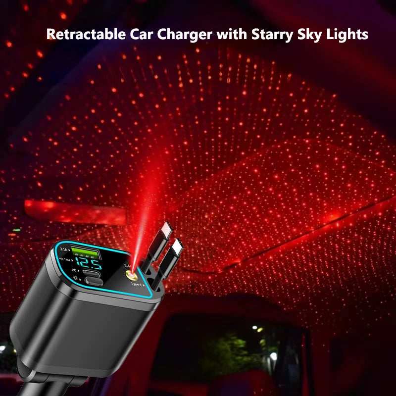 5-Port Car Charger – Super Fast Charging & Starry Light Multi-Port Car Charger Axl