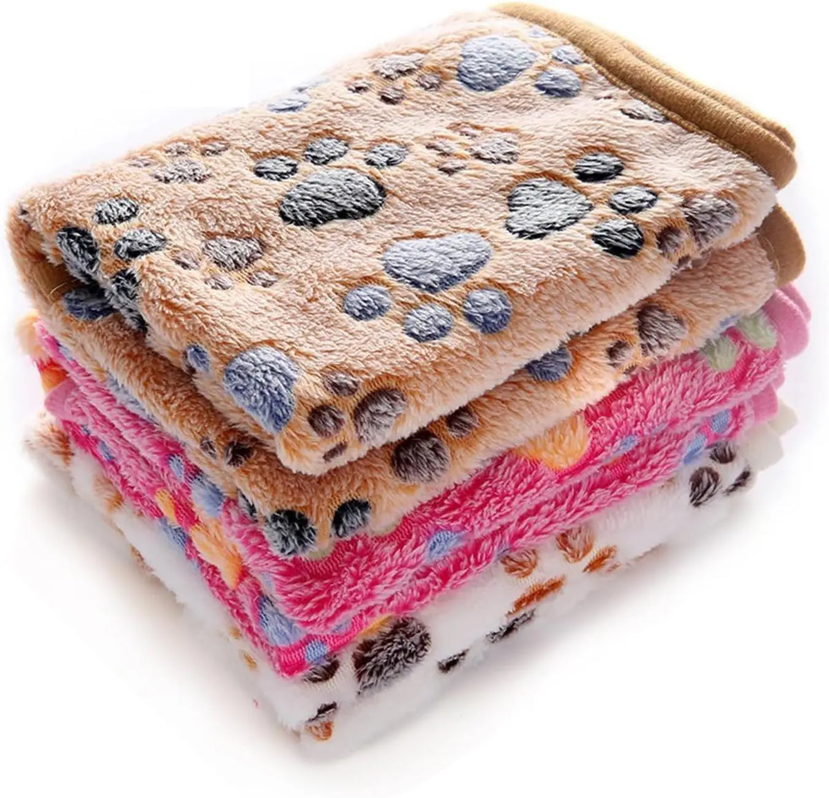 KEMORELA 3-Pack Soft Fleece Pet Blankets for Dogs & Cats Pet Fleece Blanket Axl Paw 104X76CM