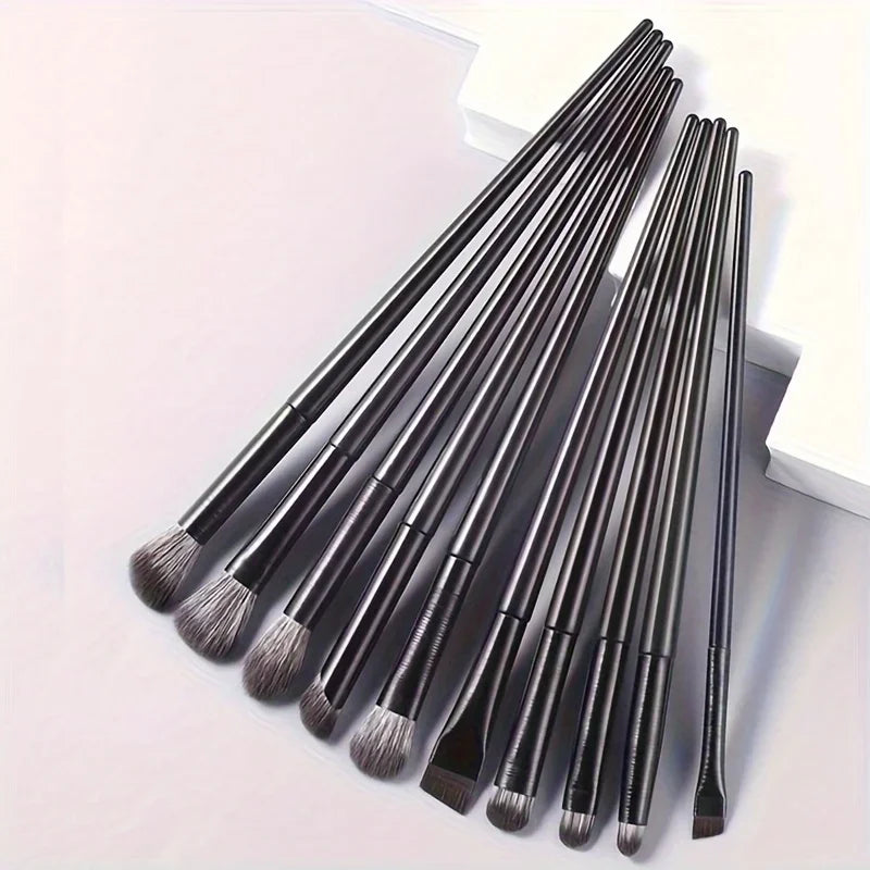 10-Piece Oval Eyeshadow Brush Set – Nylon Bristles, ABS Handle Eyeshadow Brush Set Axl