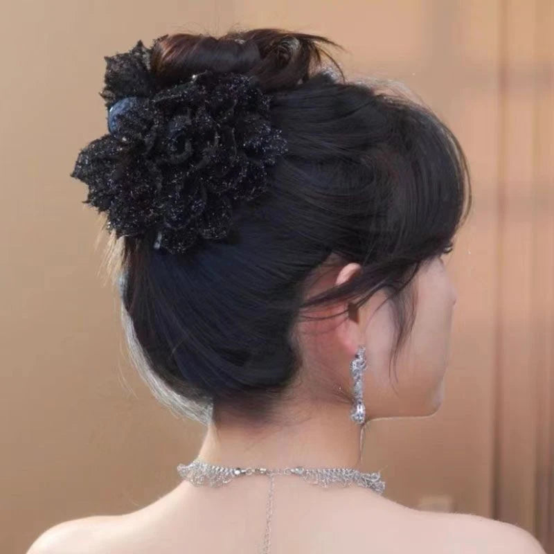 Mesh Flower Hair Claw Clip – Women's Shark Ponytail Clip Hair Claw Clip Axl