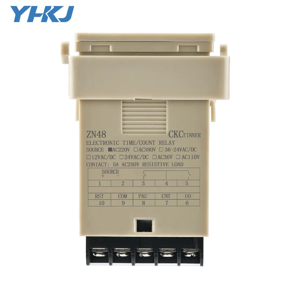 ZN48 Digital Time Relay Counter 220VAC 380VAC 24VDC | CKCTINNER Digital Timer Relay Axl