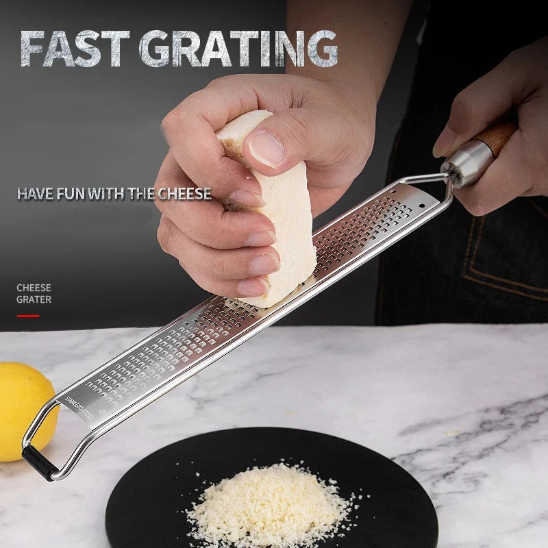 Wooden Handle Zester & Grater – Stainless Steel Kitchen Tool Zester & Grater Axl