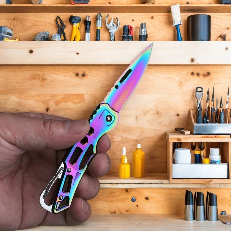 Mini Stainless Steel Folding Pocket Knife with Keychain Rope Folding Pocket Knife Axl