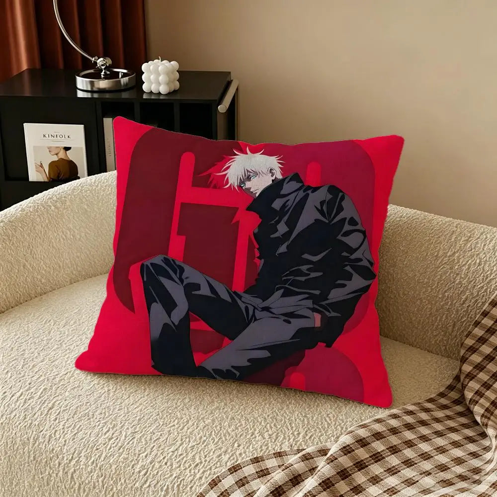 Jujutsu Kaisen Linen Cushion Cover – Anime Sofa & Bed Decor Anime Cushion Cover Axl