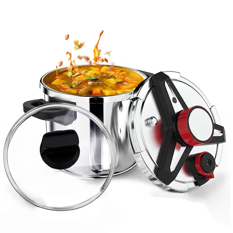 5/7L Stainless Steel Pressure Cooker with Glass Lid | Gas & Induction Pressure Cooker Axl