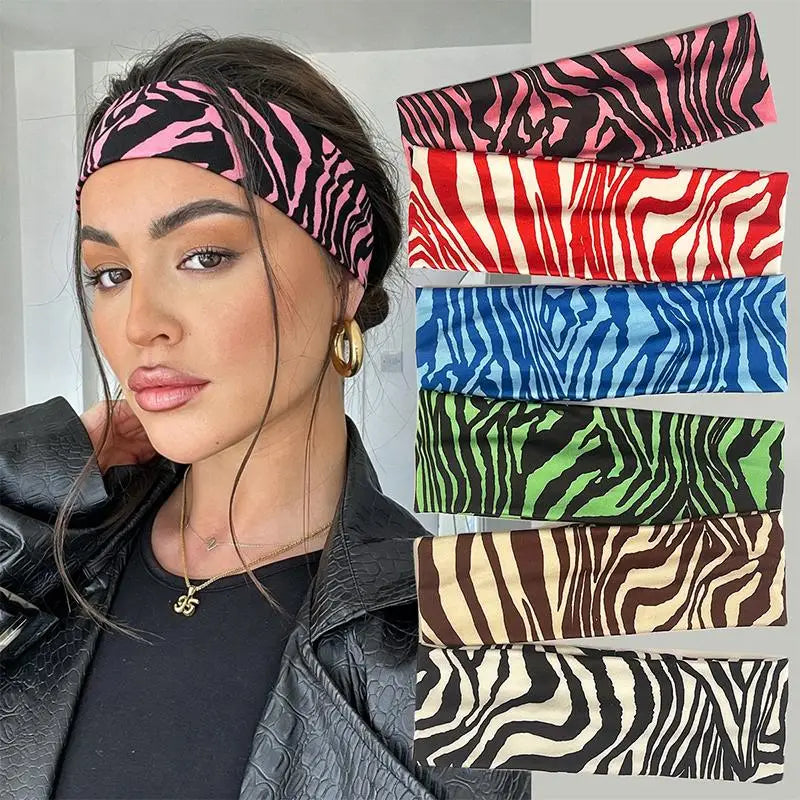 Women's Zebra Print Sports Hairband – Retro Animal Print Sports Hairband Axl