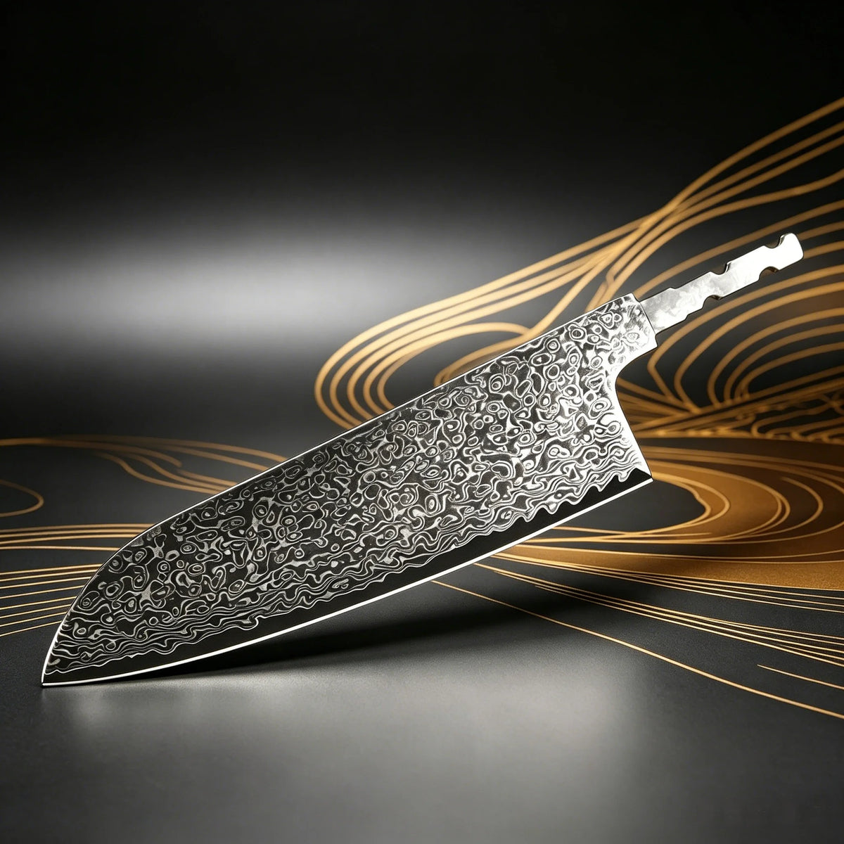 Damascus Steel Chef Knife Blade Blank | DIY Knife Making Knife Blade Blank Axl Santoku Blade-1PC