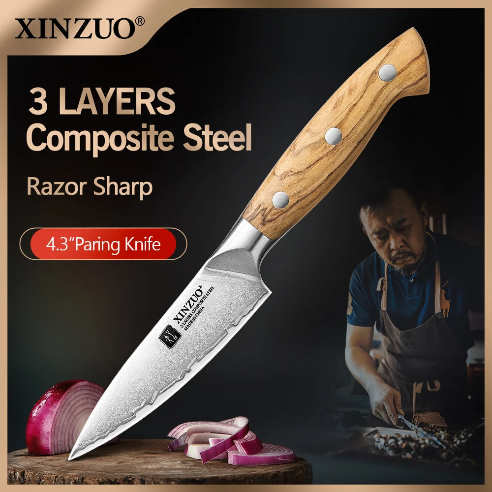 XINZUO 4-Inch Paring Knife – 10Cr15CoMoV Steel & Olive Wood Paring Knife Axl China Mainland 4 inch