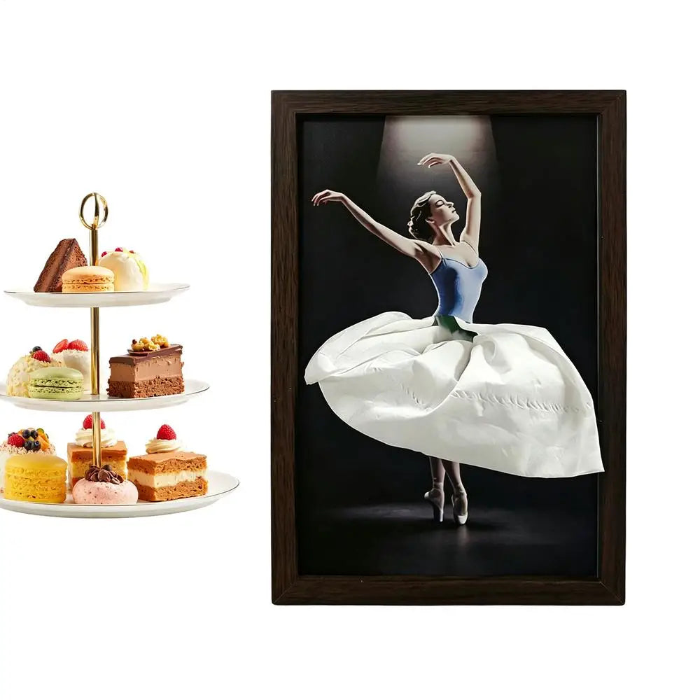 Wooden Ballet Dancer Tissue Box – Elegant Ballerina Dispenser Tissue Box Cover Axl As picture