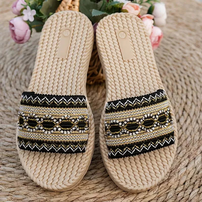 HAJINK Women's Retro Roman Flat Sandals | Summer Slide Slippers Women's Flat Sandals Axl