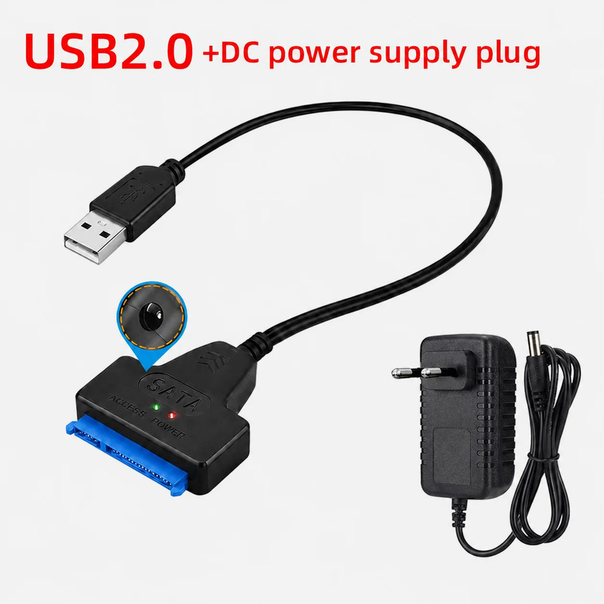 SATA to USB 3.0 Adapter Cable – 6 Gbps for HDD & SSD SATA USB Adapter Axl USB2.0 and DC Power