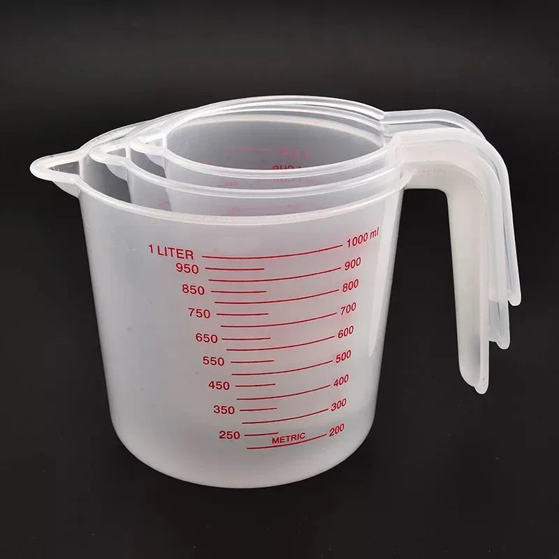 3-Piece Plastic Measuring Cup Set – 250ml, 500ml & 1000ml Measuring Cup Set Axl