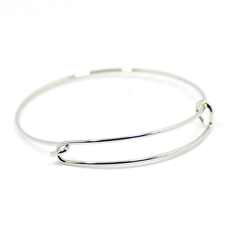 5-Piece Adjustable Wire Wrapped Silver Bangle Bracelet Set Bangle Bracelet Set Axl 1pc sliver