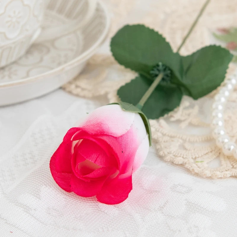 Red Silk Rose Bouquet – Artificial Flowers for Home & Wedding Artificial Flower Bouquet Axl Beige 20 PCS