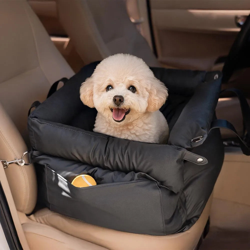 Portable Waterproof Pet Car Bed – Washable Dog & Cat Sofa Pet Travel Bed Axl Black