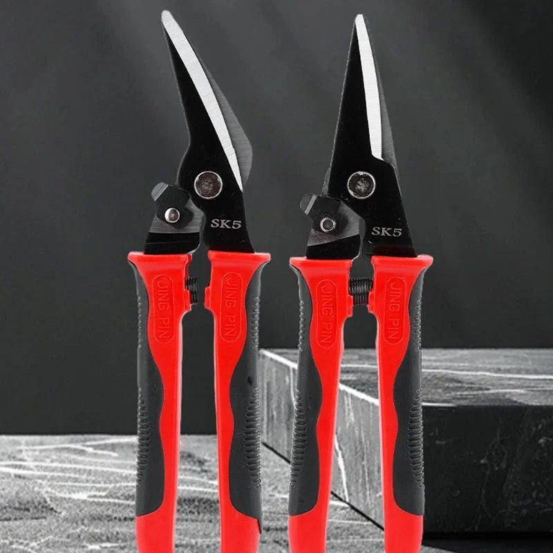 9-Inch Tin Snips – Straight & Curved Head Sheet Metal Cutters Tin Snips Axl