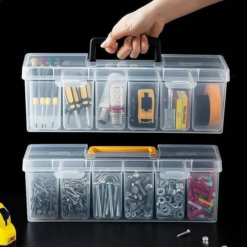 Multi-Compartment Transparent Tool Organizer Storage Box Tool Storage Box Axl