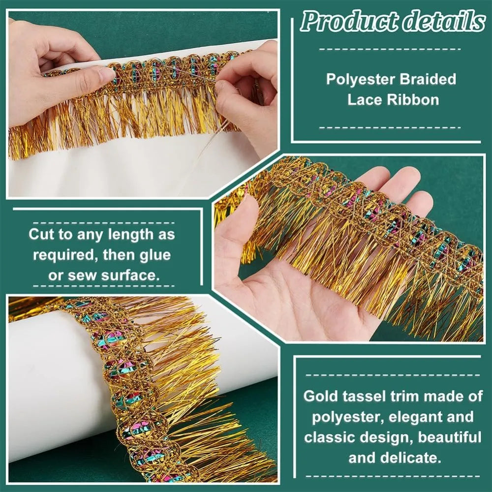 Goldenrod Polyester Fringe Trim Ribbon 60mm x 13m Fringe Trim Ribbon Axl