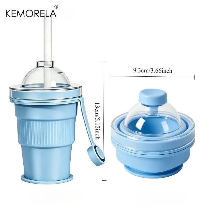 KEMORELA 2-in-1 Silicone Folding Ice Cup – Portable & Stackable Silicone Ice Cup Axl