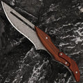 Damascus Steel Folding Pocket Knife – Wood Handle | 8.9" Blade Folding Pocket Knife Axl Brown