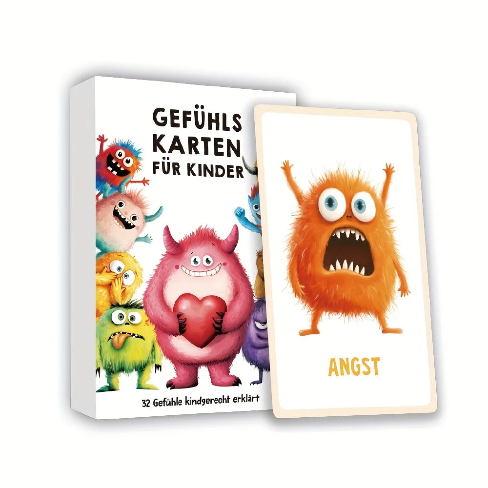 German Emotion Monster Flashcards – Kids Feelings Teaching Cards Educational Flashcards Axl CL09 - German Cards