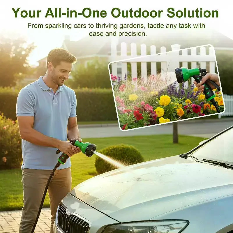 7-in-1 Garden Hose Spray Nozzle | Non-Slip Adjustable Grip Garden Hose Nozzle Axl