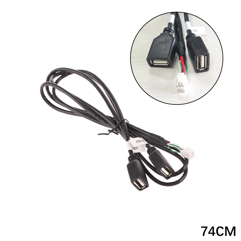 6-Pin Dual USB Car Radio Wire Harness Adapter for Android Car USB Harness Adapter Axl