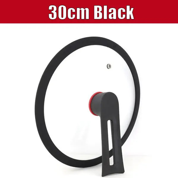 Universal Tempered Glass Pan Lid 24–32cm | Silicone Rim Replacement Pan Lid Axl 30cm Black