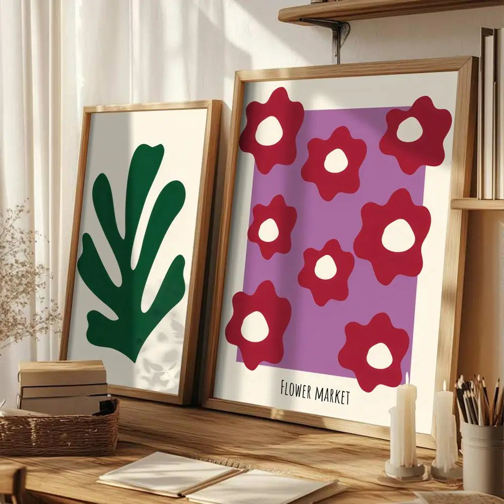 Modern Flower Minimalist Wall Art Poster Sticker | Home Decor Wall Art Sticker Axl
