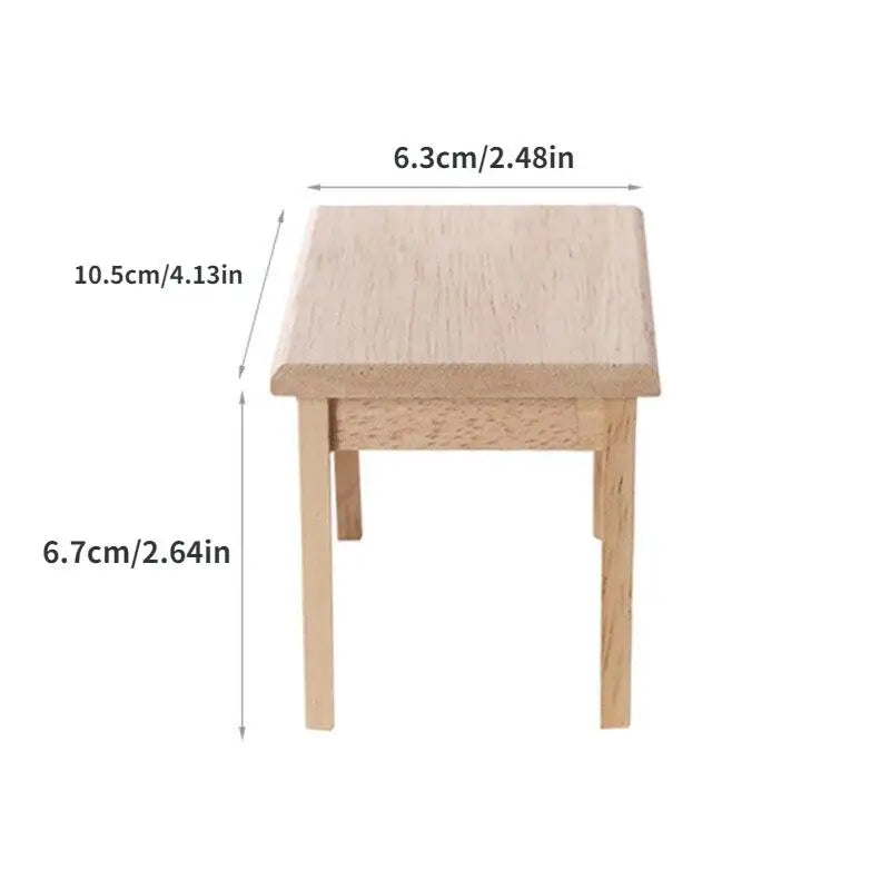 Miniature Wooden Dining Table & Chair Set – Dollhouse Furniture Dollhouse Furniture Set Axl