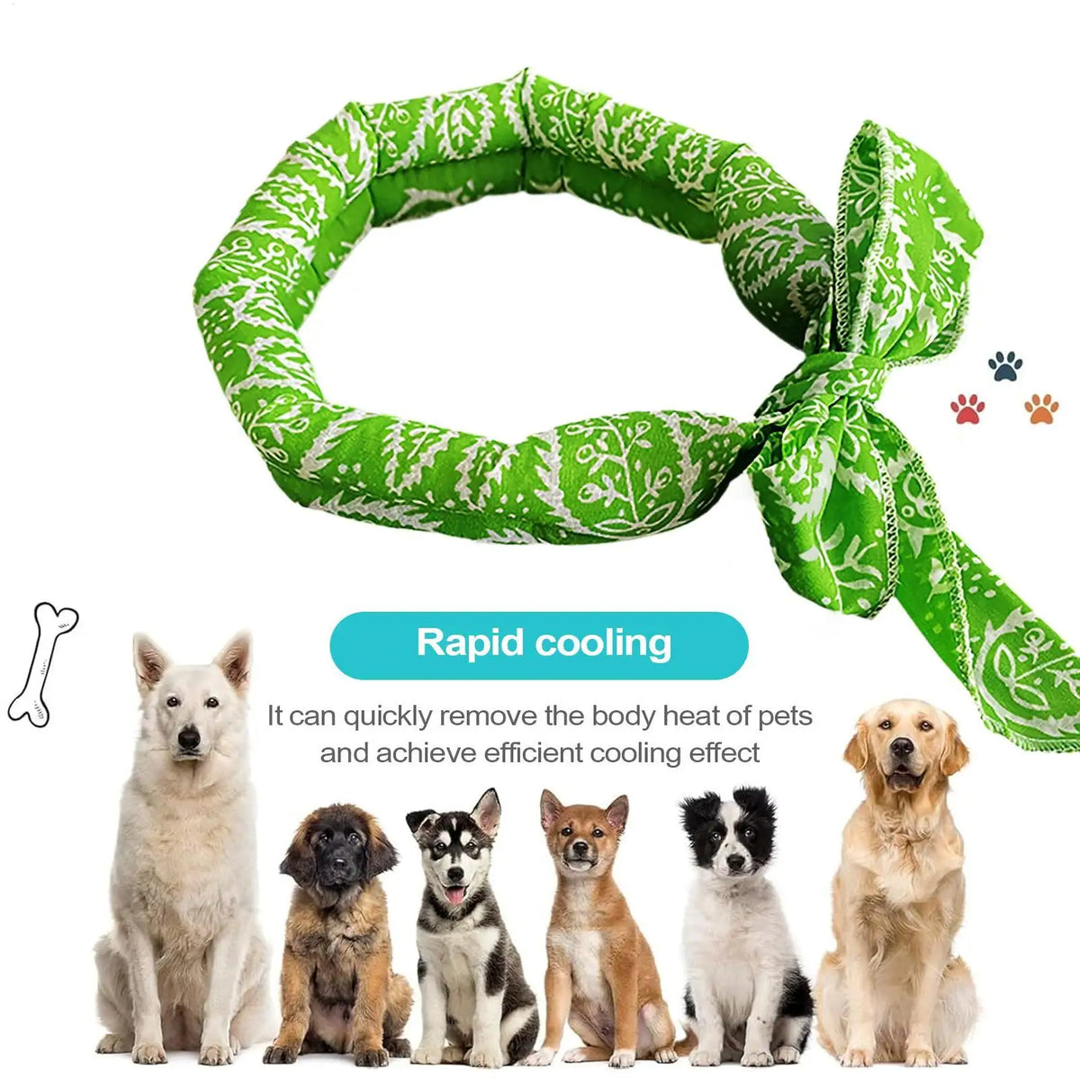 Pet Cooling Bandana Scarf – Ice Collar for Dogs & Cats Pet Cooling Bandana Axl