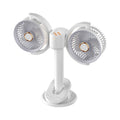 Dual Head Desktop Fan with Night Light & Phone Holder – White Desktop Fan Axl white