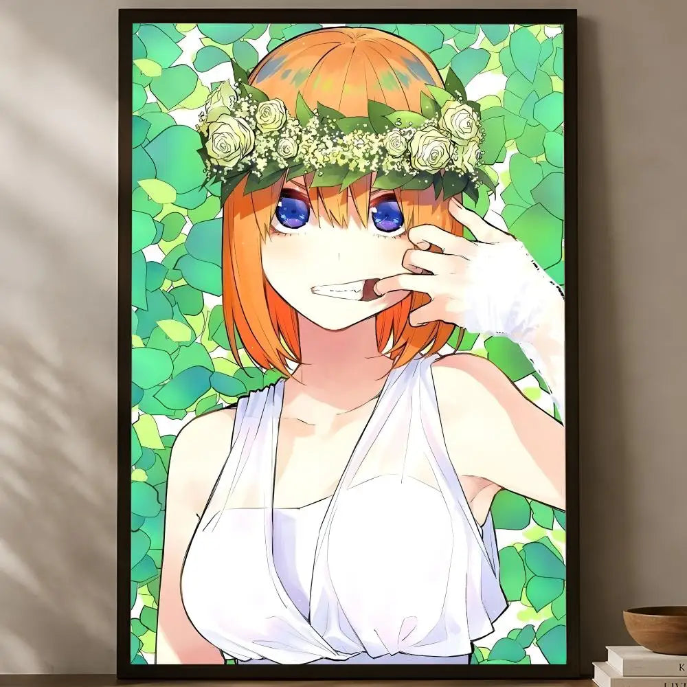 Quintessential Quintuplets Self-Stick Wall Art Poster | HD Waterproof Anime Wall Poster Axl White12 15X20cmNoframe