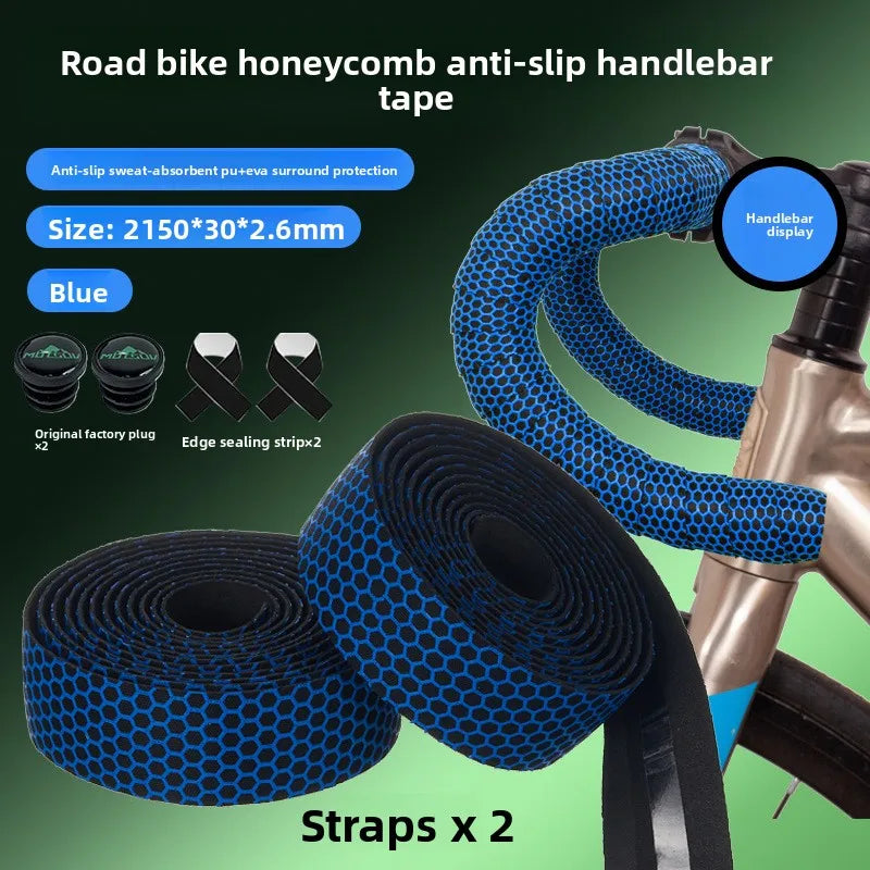 Road Bike Handlebar Tape – Silicone Honeycomb Non-Slip Bar Wrap Handlebar Tape Axl Blue