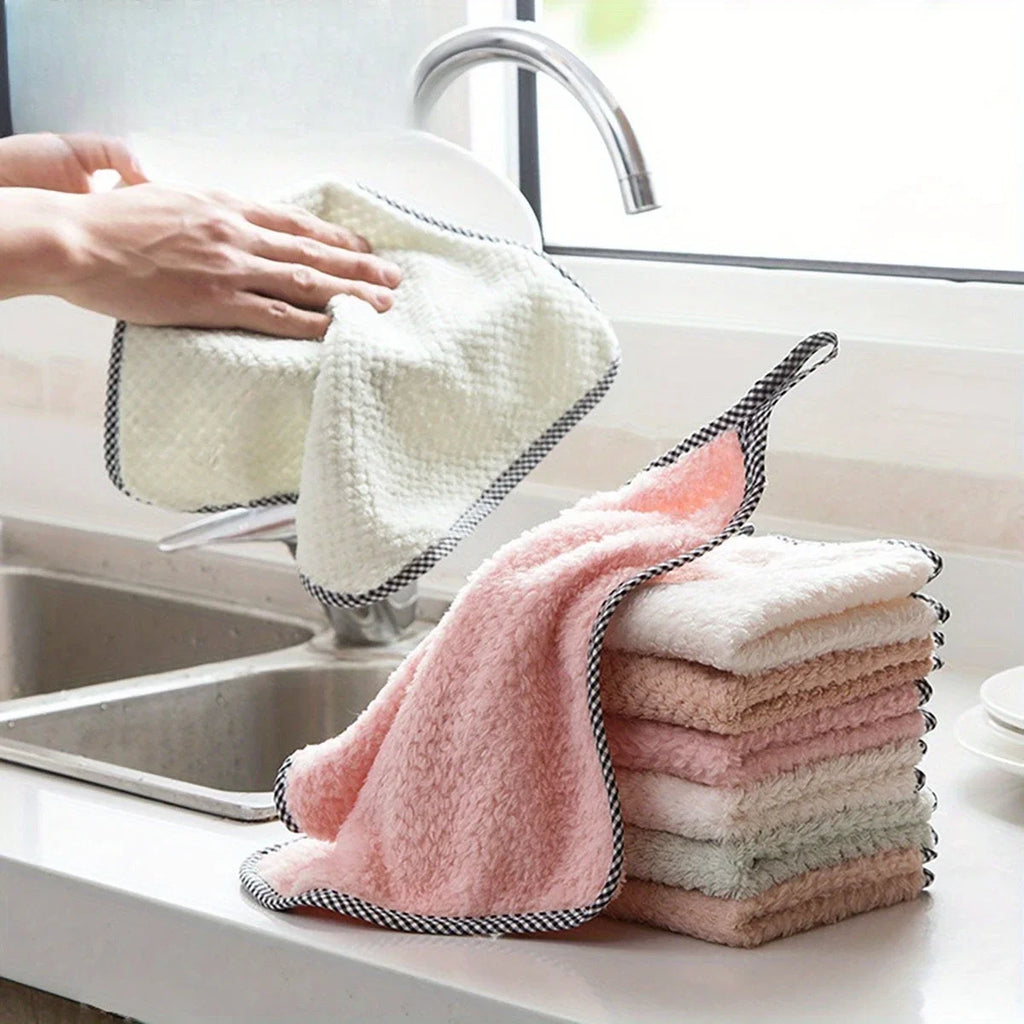 10-Pack Coral Velvet Dish Cloths – Soft, Absorbent & Reusable Dish Cleaning Cloths Axl