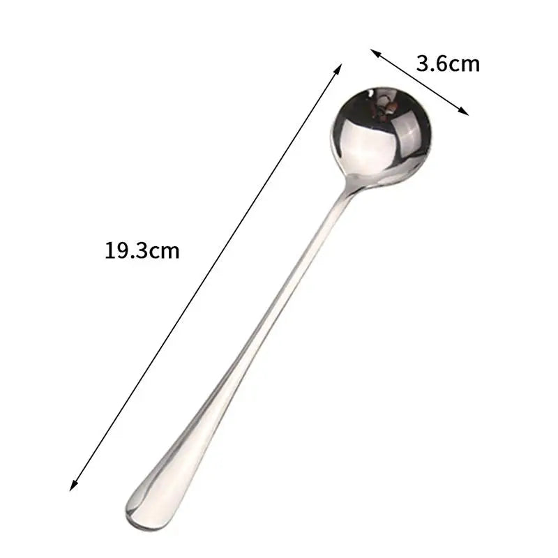 Long Handle Stainless Steel Spoon – Coffee, Dessert & Dining Kitchen Spoon Axl A1