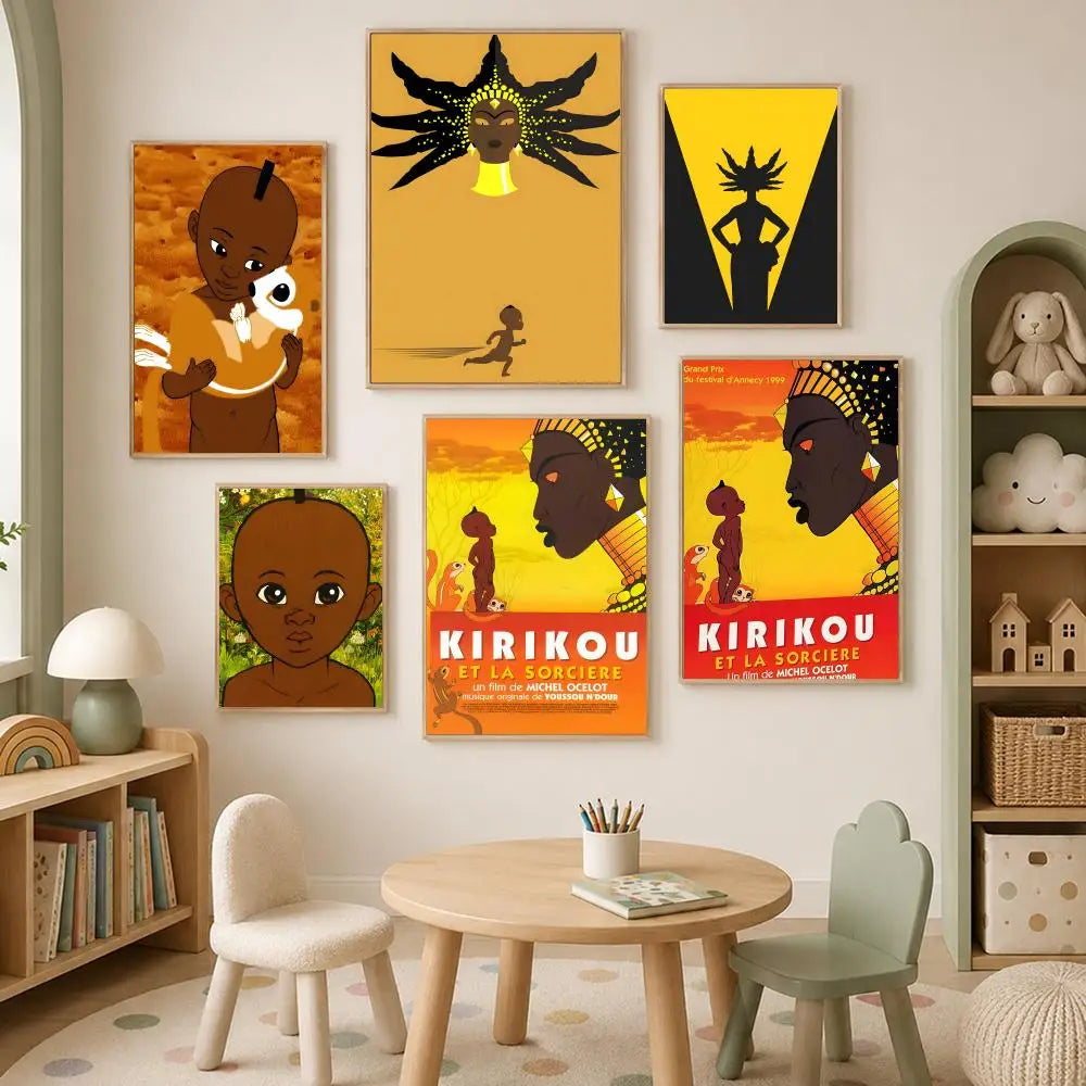 Kirikou et la Sorciere HD PVC Self-Stick Wall Art Poster Wall Art Poster Axl