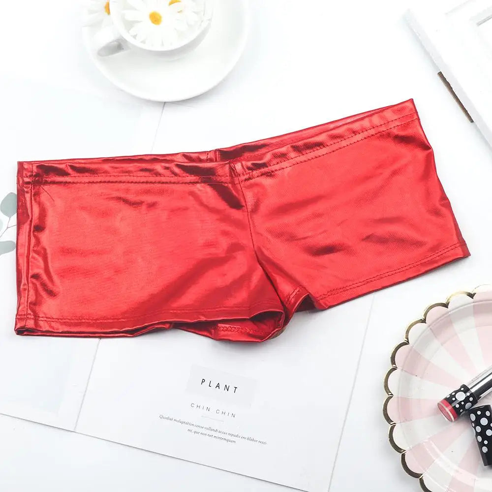Women's PVC Leather-Look Boxer Briefs | Sexy Dance Underwear Women's Boxer Briefs Axl