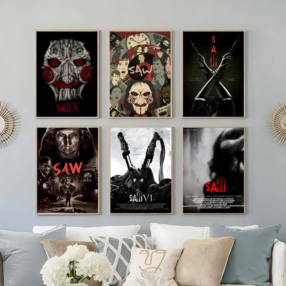 Saw X Horror Movie Poster – HD Self-Adhesive Waterproof Wall Art Movie Wall Poster Axl