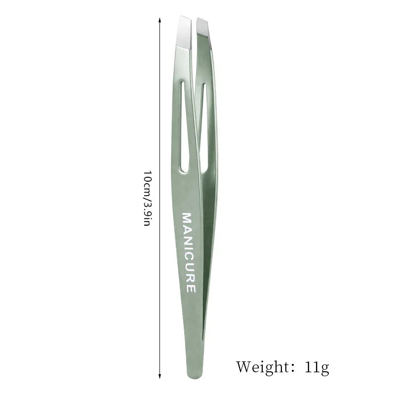 Stainless Steel Eyelash Tweezers Set – Lash Extension & Brow Eyelash Tweezers Set Axl Gray Green